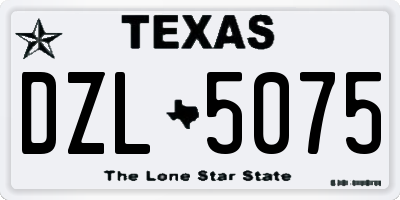 TX license plate DZL5075