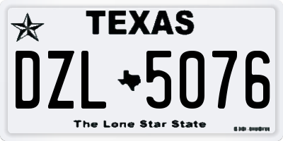 TX license plate DZL5076