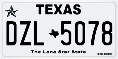 TX license plate DZL5078