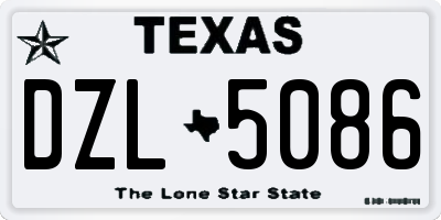 TX license plate DZL5086