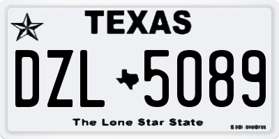 TX license plate DZL5089