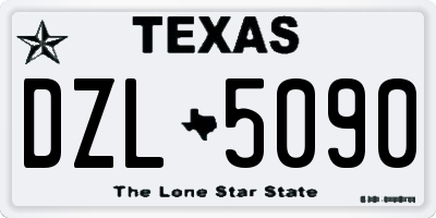 TX license plate DZL5090