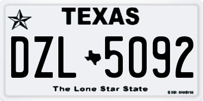 TX license plate DZL5092