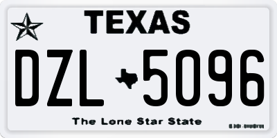 TX license plate DZL5096