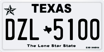 TX license plate DZL5100