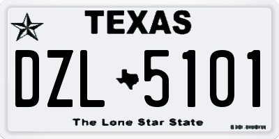 TX license plate DZL5101