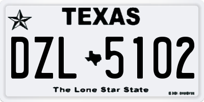 TX license plate DZL5102