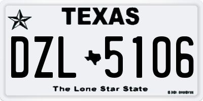 TX license plate DZL5106