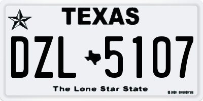 TX license plate DZL5107