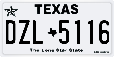 TX license plate DZL5116