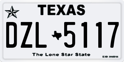 TX license plate DZL5117