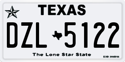 TX license plate DZL5122
