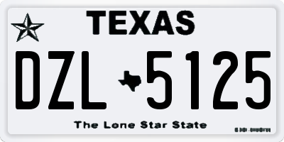 TX license plate DZL5125