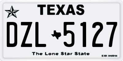 TX license plate DZL5127