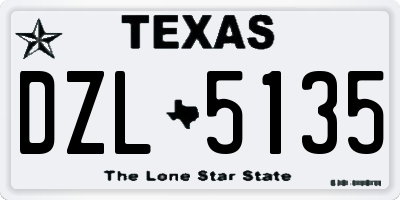 TX license plate DZL5135