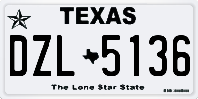TX license plate DZL5136