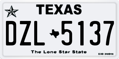 TX license plate DZL5137
