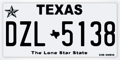 TX license plate DZL5138