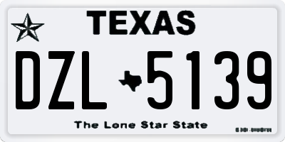 TX license plate DZL5139