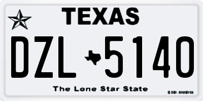 TX license plate DZL5140