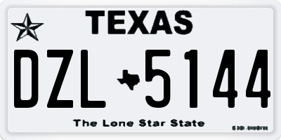 TX license plate DZL5144