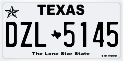 TX license plate DZL5145