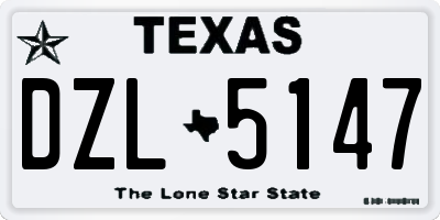 TX license plate DZL5147