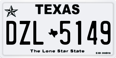 TX license plate DZL5149