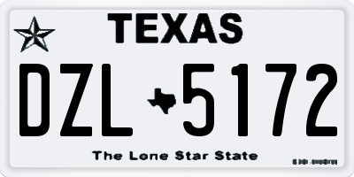 TX license plate DZL5172