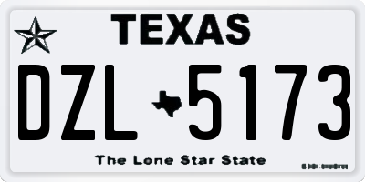 TX license plate DZL5173