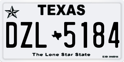 TX license plate DZL5184