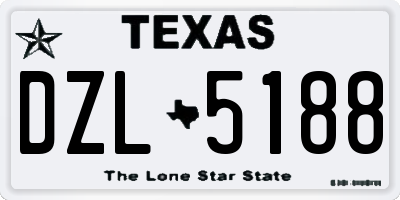 TX license plate DZL5188