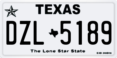 TX license plate DZL5189