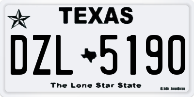 TX license plate DZL5190