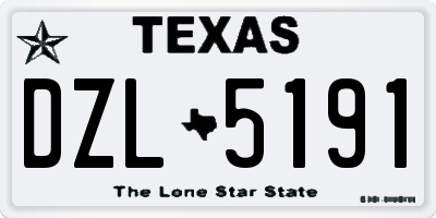 TX license plate DZL5191