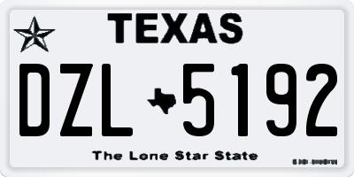 TX license plate DZL5192