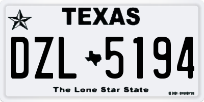 TX license plate DZL5194