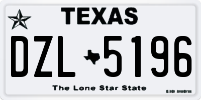 TX license plate DZL5196