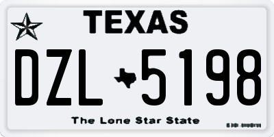 TX license plate DZL5198