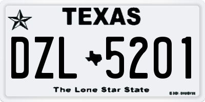 TX license plate DZL5201