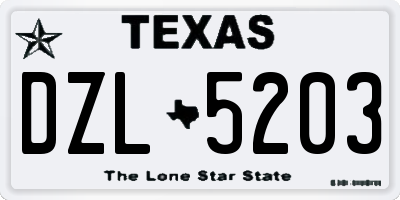 TX license plate DZL5203