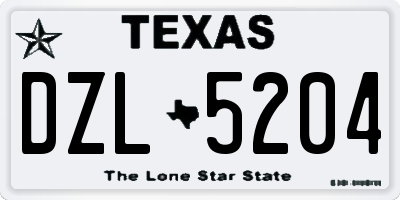 TX license plate DZL5204