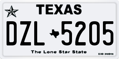 TX license plate DZL5205