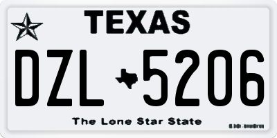 TX license plate DZL5206