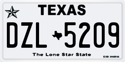 TX license plate DZL5209