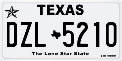 TX license plate DZL5210