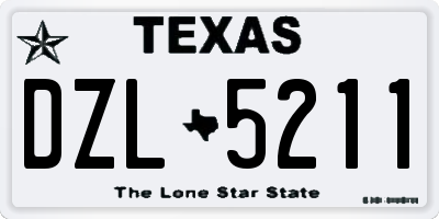 TX license plate DZL5211