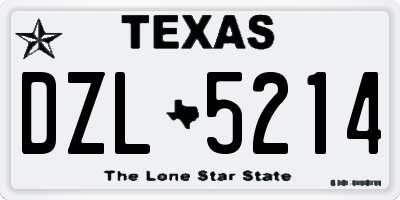 TX license plate DZL5214