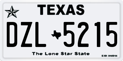 TX license plate DZL5215