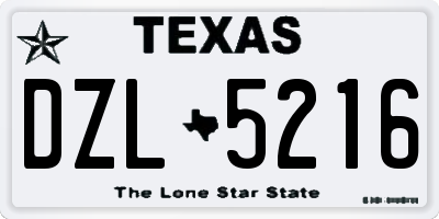 TX license plate DZL5216